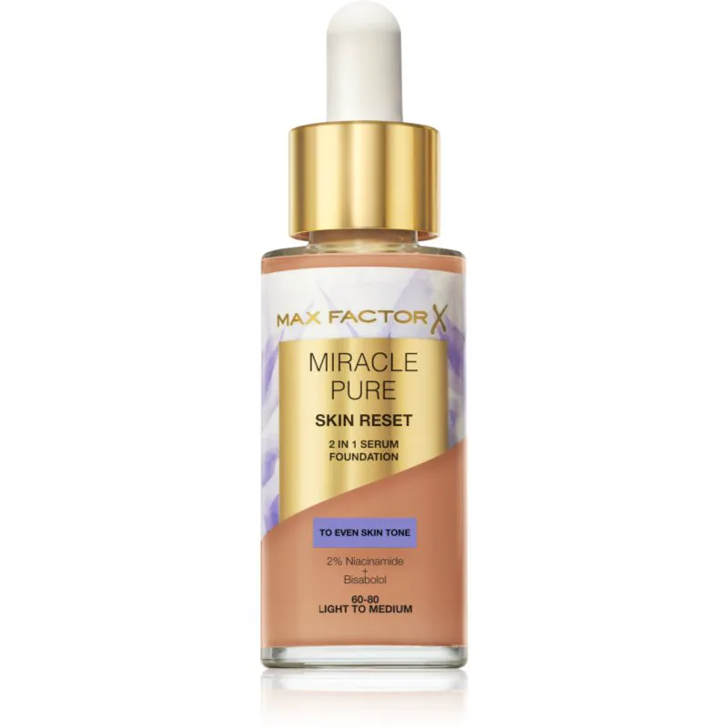 Max Factor Miracle Pure Foundation σε μορφή serum απόχρωση 60-80 Light To Medium 30 ml