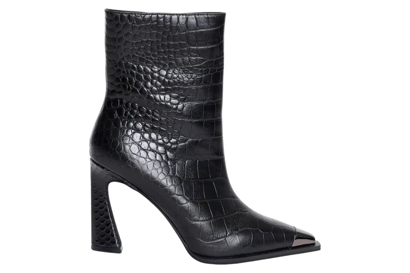 Μποτάκια Ale Δερμάτινα Με Κροκό Εφέ 8Y23274-BLACK Γυναικείο