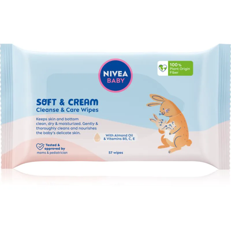 NIVEA BABY Soft & Cream καθαριστικά μαντηλάκια 57 τμχ