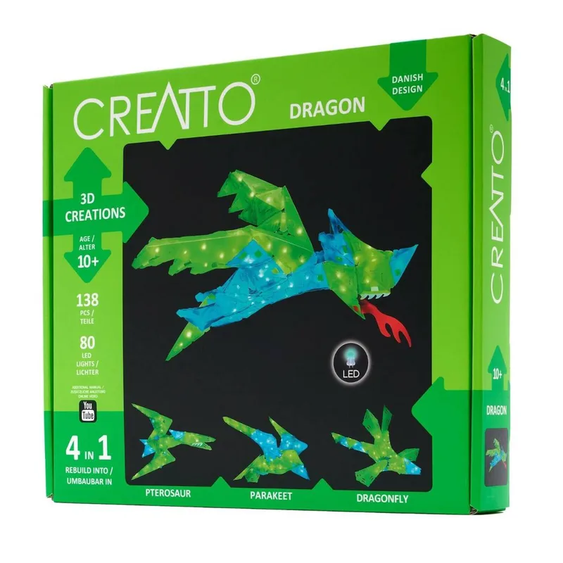 KOSMOS 3D ΚΑΤΑΣΚΕΥΗ ΜΕ LED 4 ΣΕ 1 ΔΡΑΚΟΣ CREATTO