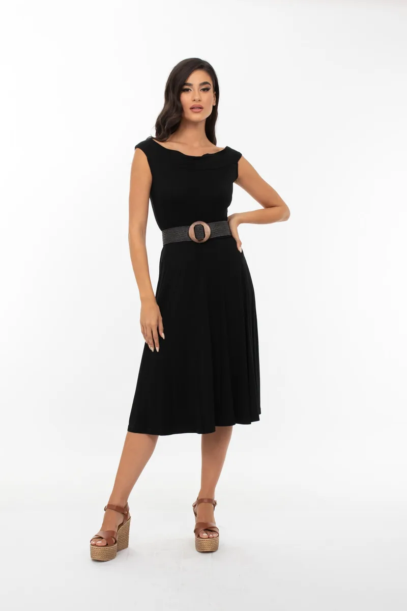 ΦΟΡΕΜΑ ΒΙΣΚΟΖ ΕΛΑΣΤΙΚΟ OFF SHOULDER ΜΑΥΡΟ ΜΑΥΡΟ