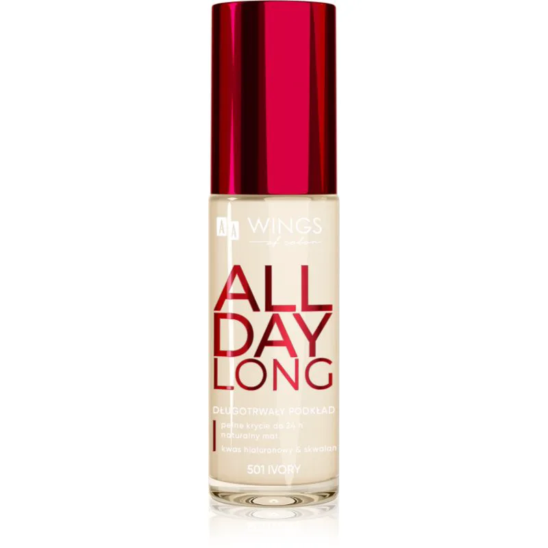 AA Wings of Color All Day Long Long Lasting Foundation μακράς διαρκείας μεικ απ απόχρωση 501 Ivory 30 ml