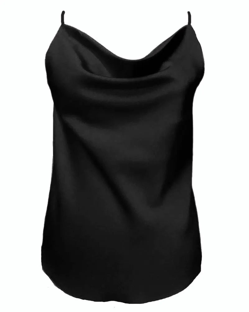 satin draped lingerie top Femina μαύρο
