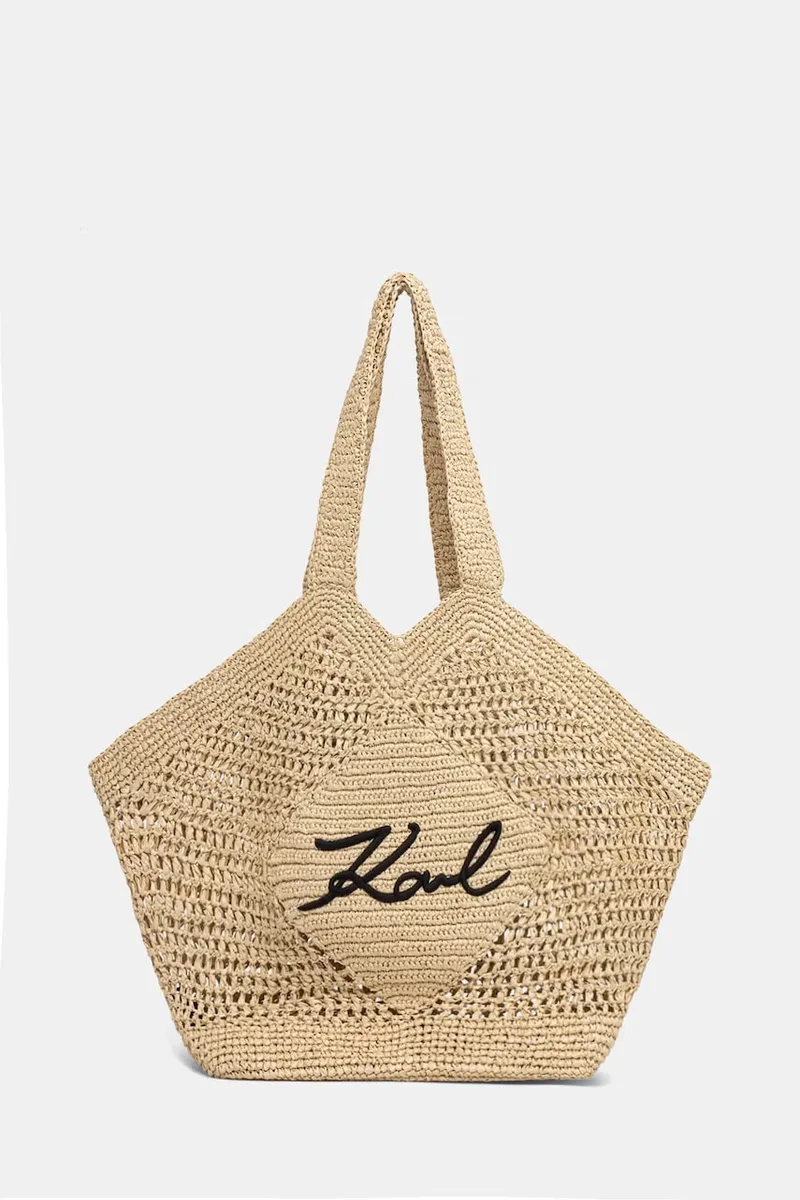 Karl Lagerfeld τσάντα tote γυναικεία πλεγμένη K/SIGNATURE