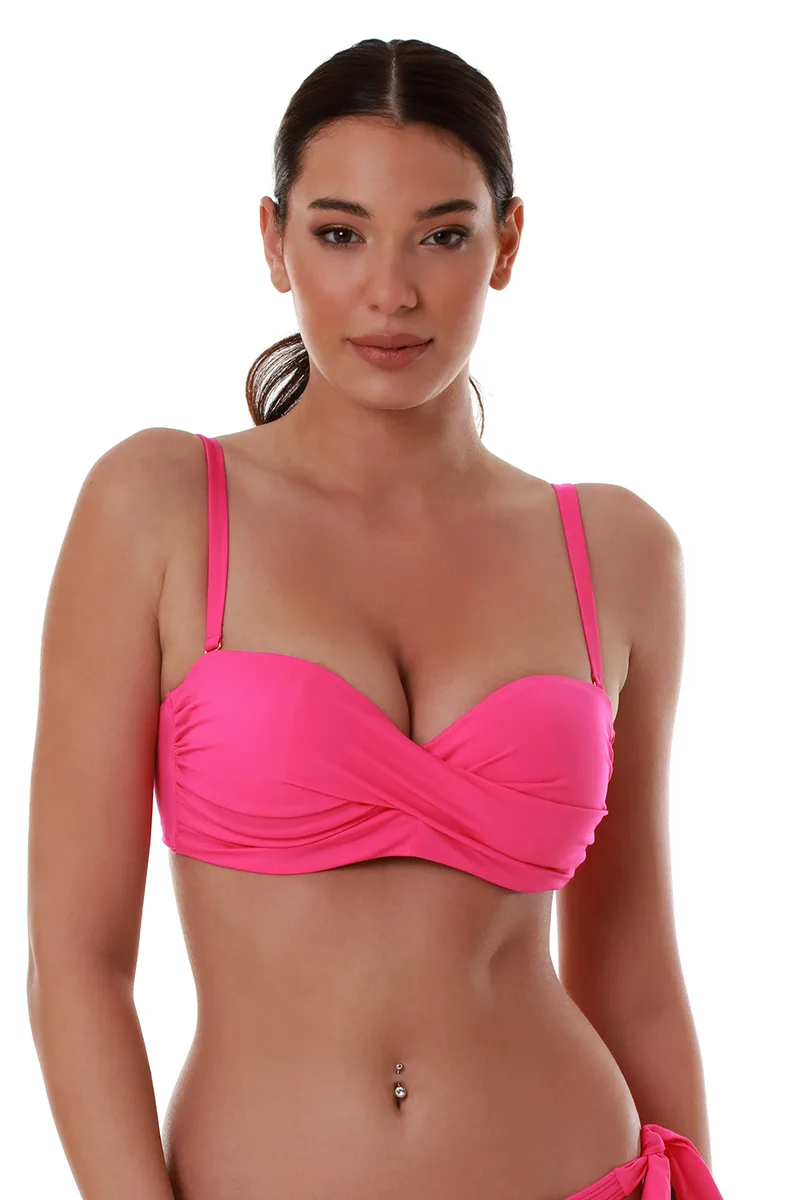 Bluepoint γυναικείο μαγιό bikini top strapless με μεταλλικό κούμπωμα ''Solids'' (D Cup) -26066093D-06
