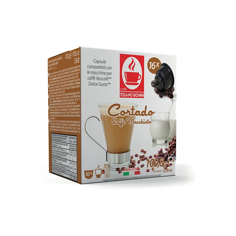 Tiziano Bonini Cortado Caffe Macchiato συμβατές κάψουλες Dolce Gusto* - 16 τεμ.