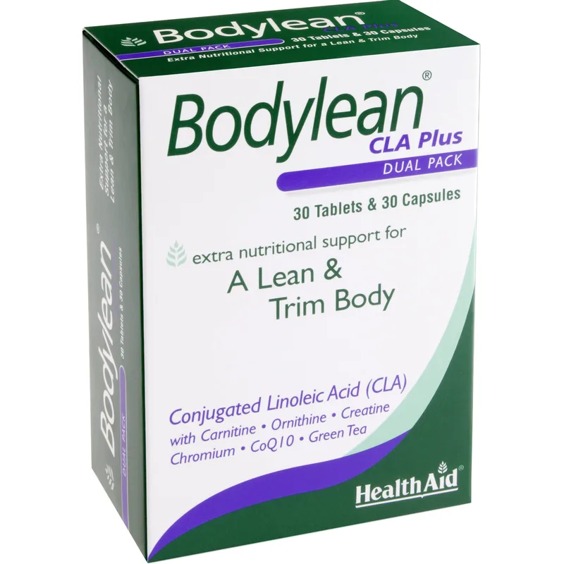 Health Aid Bodylean CLA Plus Συμπλήρωμα Διατροφής Λινολεϊκού Οξέος, Χρωμίου, Πράσινου Τσαγιού & Αμινοξέων για Έλεγχο του Βάρους & Διατήρηση της Σιλουέτας 30tabs & 30caps