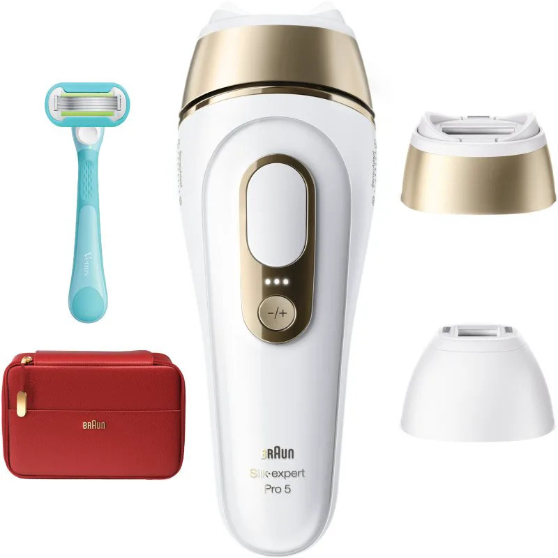 Καφέ IPL Silk·expert Pro 5 PL5221 έξυπνη συσκευή IPL για αποτρίχωση για το σώμα, το πρόσωπο, την περιοχή του μπικίνι και τις μασχάλες 1 τμχ