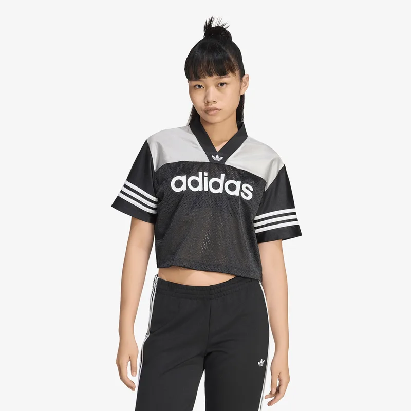 Φανελάκια adidas Crop Jersey Black/ Grey Two/ White XS
