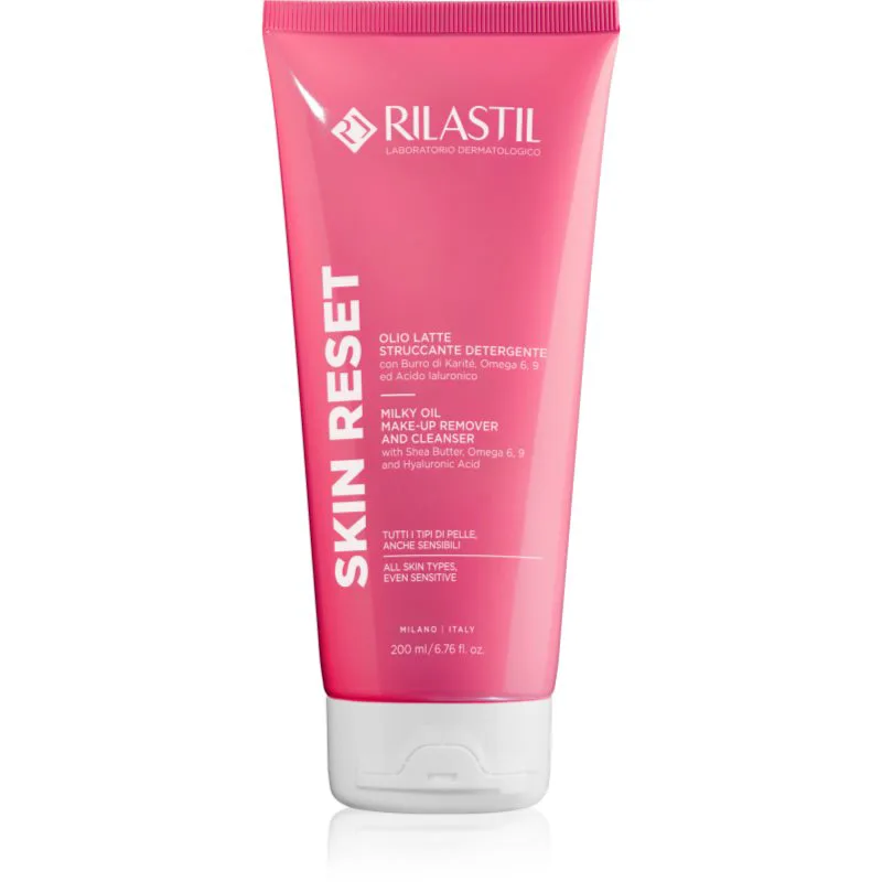 Rilastil Skin Reset απαλό καθαριστικό γαλάκτωμα για ξηρή και ευαίσθητη επιδερμίδα 200 ml