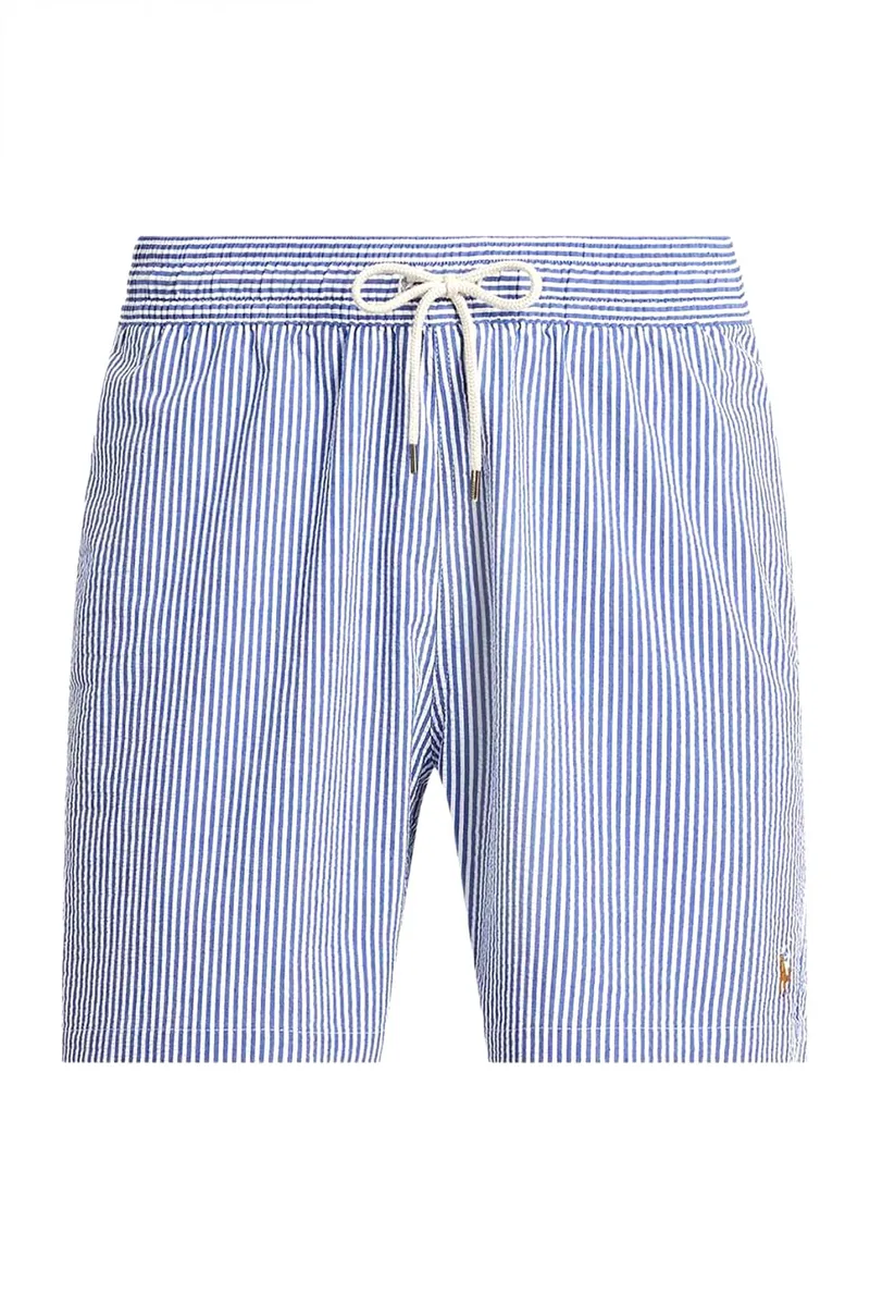 RALPH LAUREN ΜΑΓΙΩ ΡΙΓΕ M CLASSICS TRAVELER SHORT SEERS LOGO ΛΕΥΚΟ-ΣΙΕΛ
