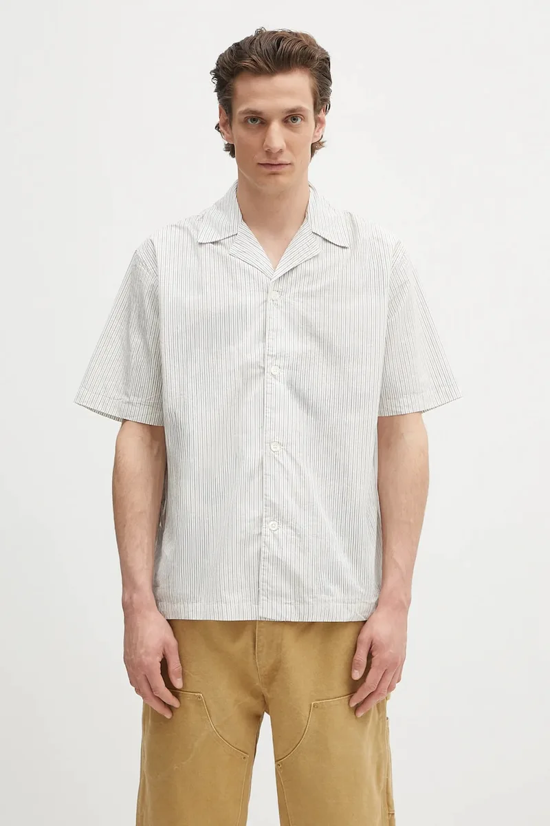 Βαμβακερό πουκάμισο Norse Projects Mads Poplin Stripe SS