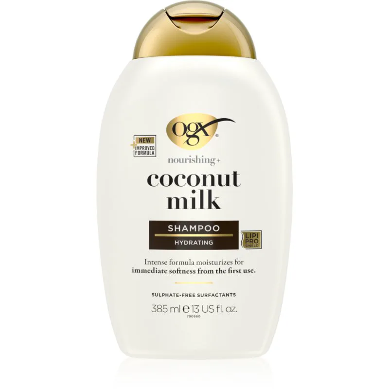 OGX Coconut Milk ενυδατικό σαμπουάν με έλαιο ινδοκάρυδου 385 ml