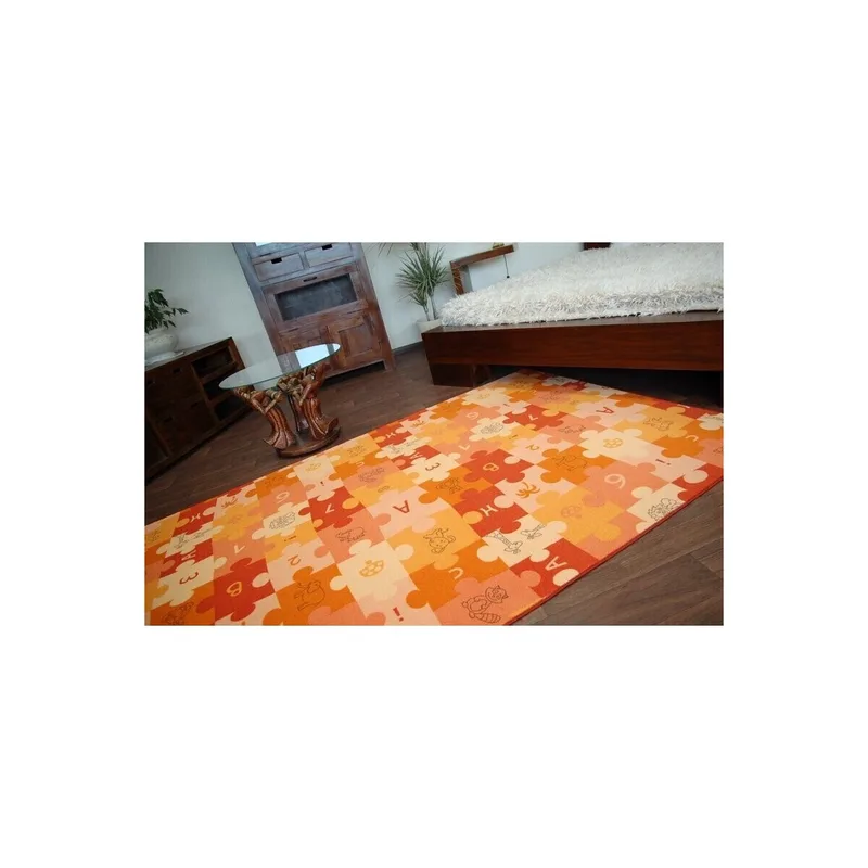 Χαλιά Rugsx Χαλί PUZZLE πορτοκαλί 100x200 cm
