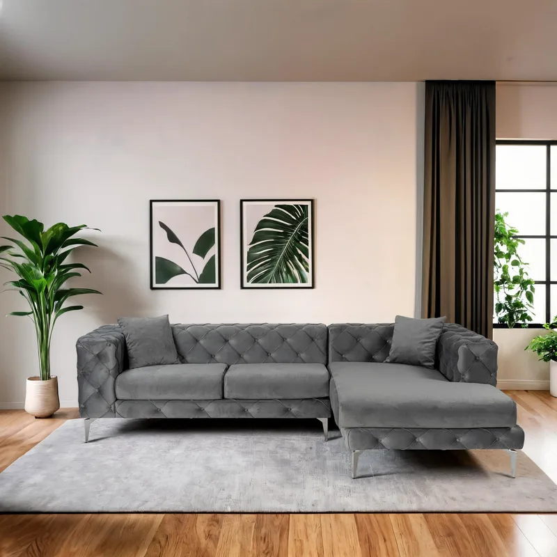 Γωνιακός Καναπές Como Eco Right - Anthracite 569Hln1801 (270x72x180)