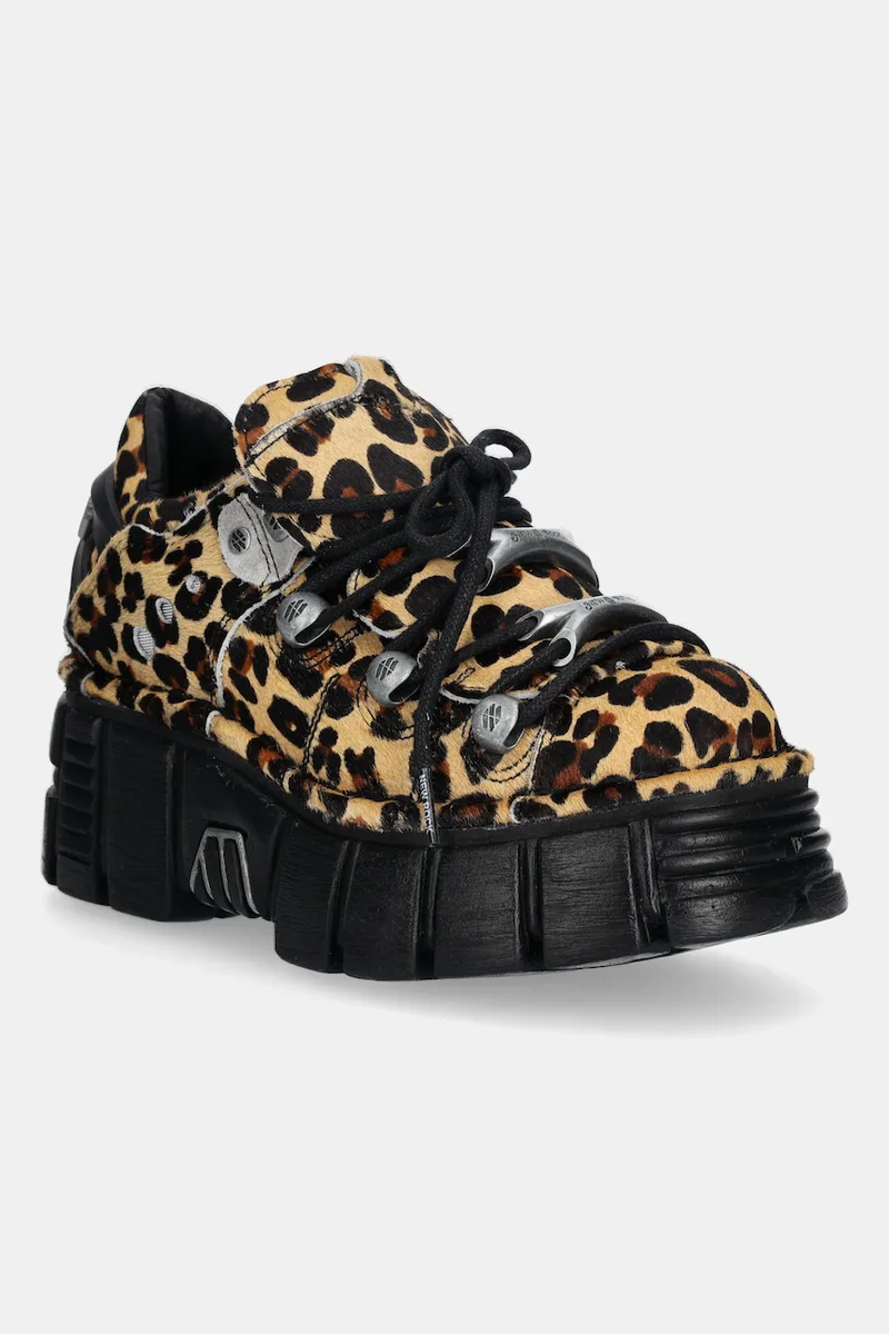 Σουέτ sneakers New Rock Pelo Leopardo Cuero M Tower Negro Lateral