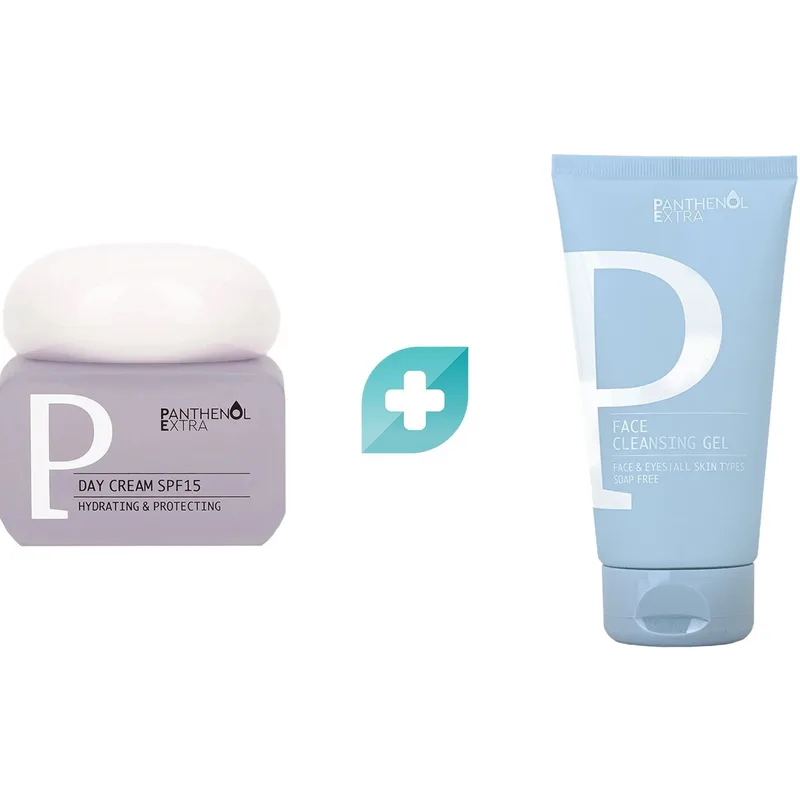 Panthenol Extra Promo Hydrating & Protecting Day Cream Spf15, 50ml & Δώρο Face Cleansing Gel 50ml
