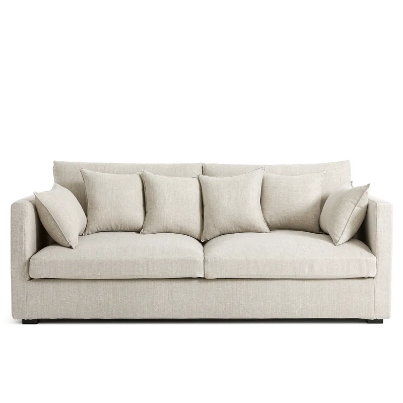 Καναπές από βαμβάκι-λινό Μ110xΠ185xΥ85cm