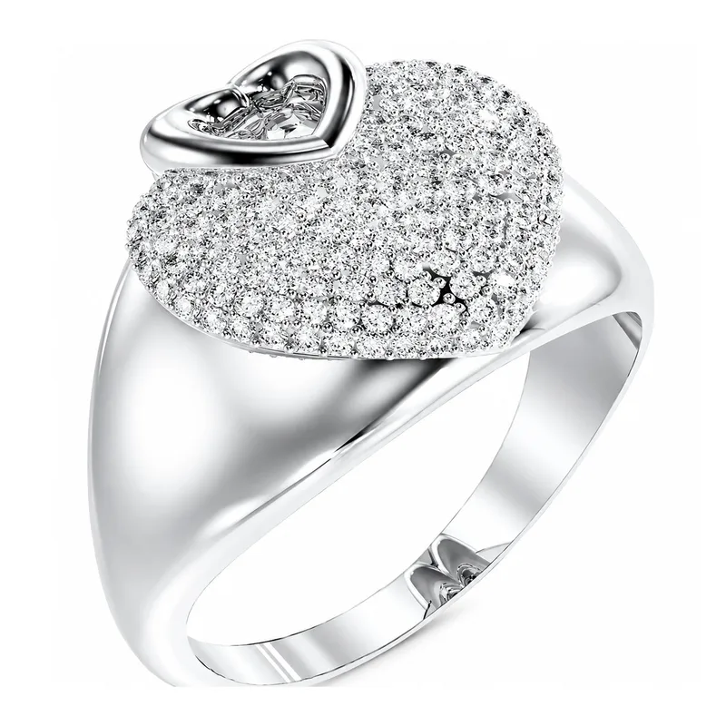 Guess Women's Ring JUBR05215JWRH, Size 52, Stainless Steel, Grey