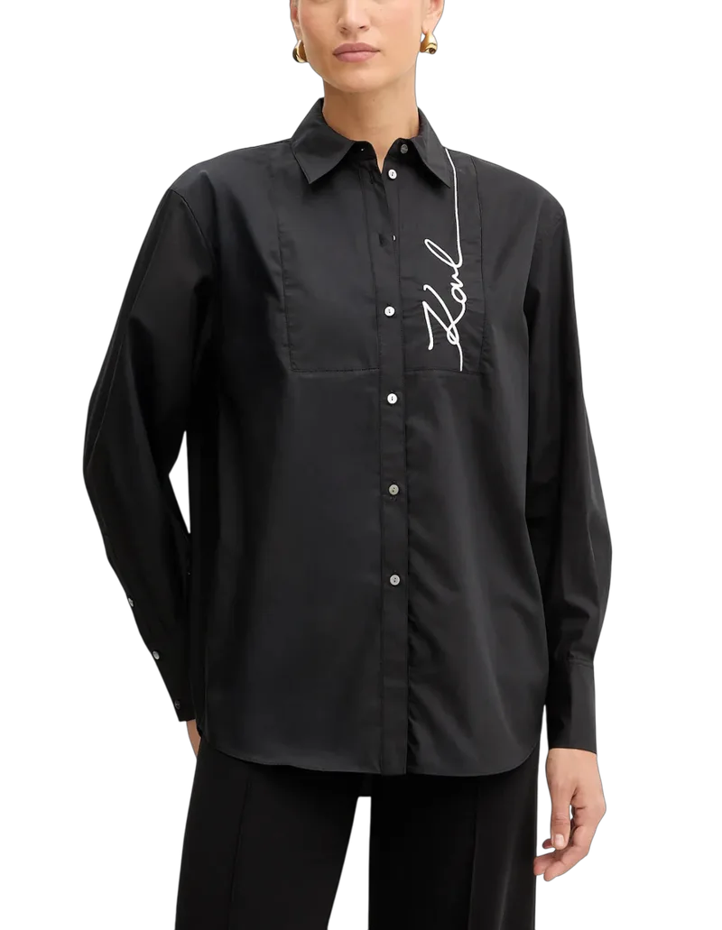 Γυναικείο Signature Πουκάμισο Μαύρο Karl Lagerfeld A4W11014-999 BLACK