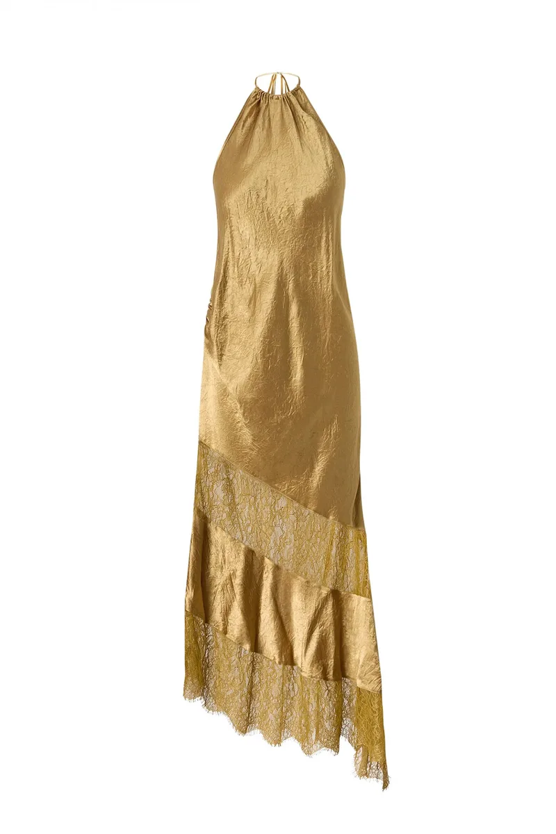 PINKO ΦΟΡΕΜΑ MIDI FORESTER DRESS ΑΣΣΥΜΕΤΡΟ ΜΠΕΖ