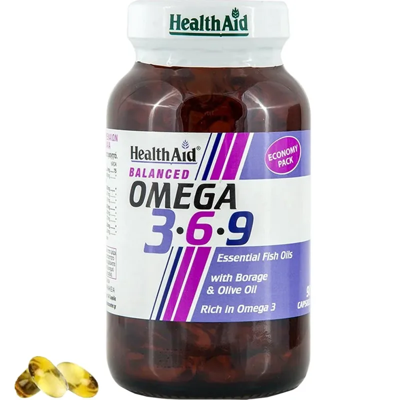 Health Aid Omega 3-6-9 Συμπλήρωμα Διατροφής Συμπλέγματος Ωμέγα Λιπαρών Οξέων για την Ομαλή Λειτουργία της Καρδιάς του Εγκεφάλου & της Όρασης 90caps