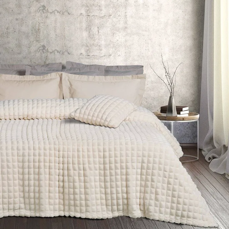 ΚΟΥΒΕΡΤΑ ΥΠΕΡΔΙΠΛH GREENWICH POLO CLUB 1356 FLEECE IVORY (220X240CM)