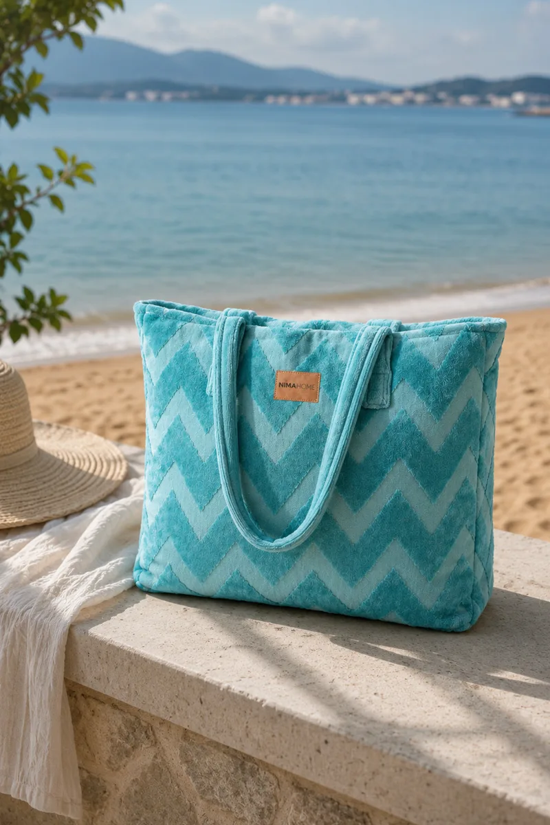 Τσαντα Θαλασσης Vida Petrol Nima 60x0x46cm Μονόχρωμο