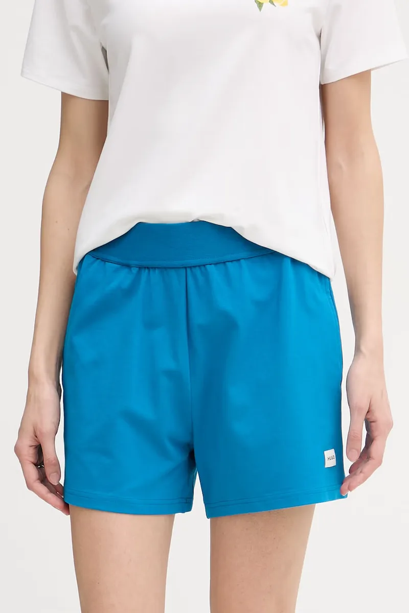HUGO σορτς γυναικεία με βαμβάκι SIGNATURE_SHORT