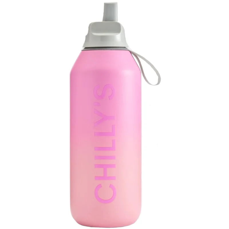 Chilly's Series 2 Flip Sport Bottle Ανοξείδωτος Θερμός με Καλαμάκι & Αντιμικροβιακό Στόμιο για Κρύα Ροφήματα 500ml, Κωδ 22777 - Ombre Sundown