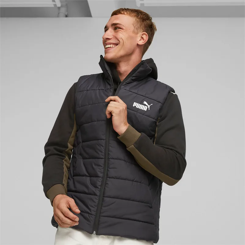 PUMA ESSENTIALS PADDED VEST ΜΑΥΡΟ