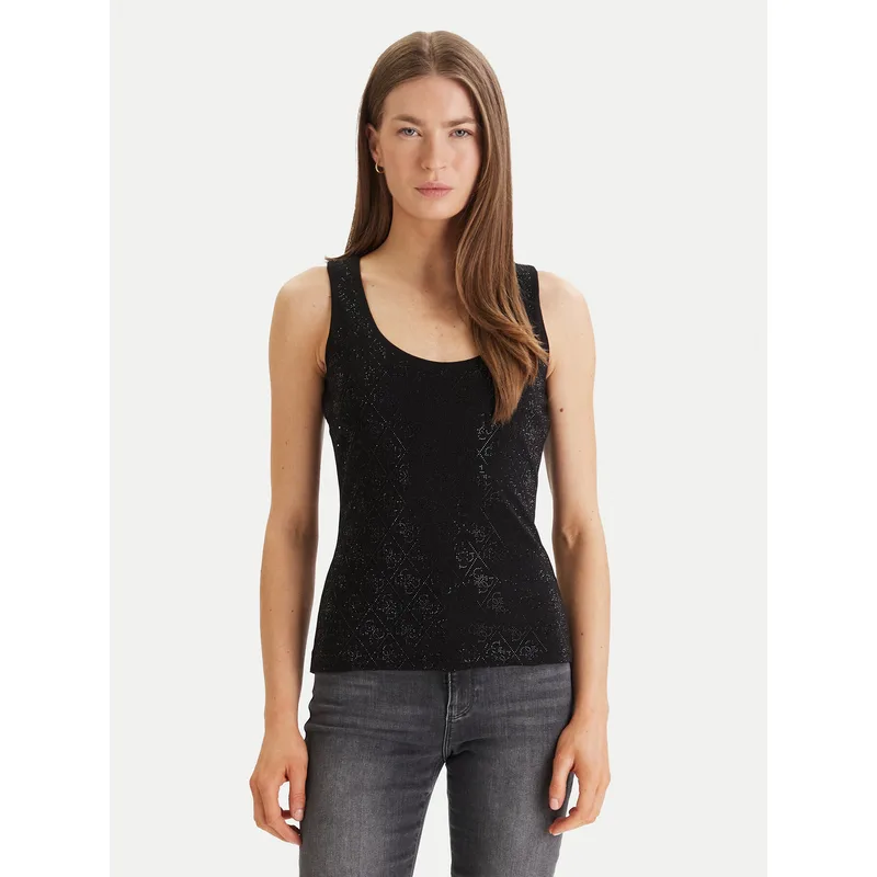 Guess Τοπ W6GP10 K2932 Μαύρο Regular Fit