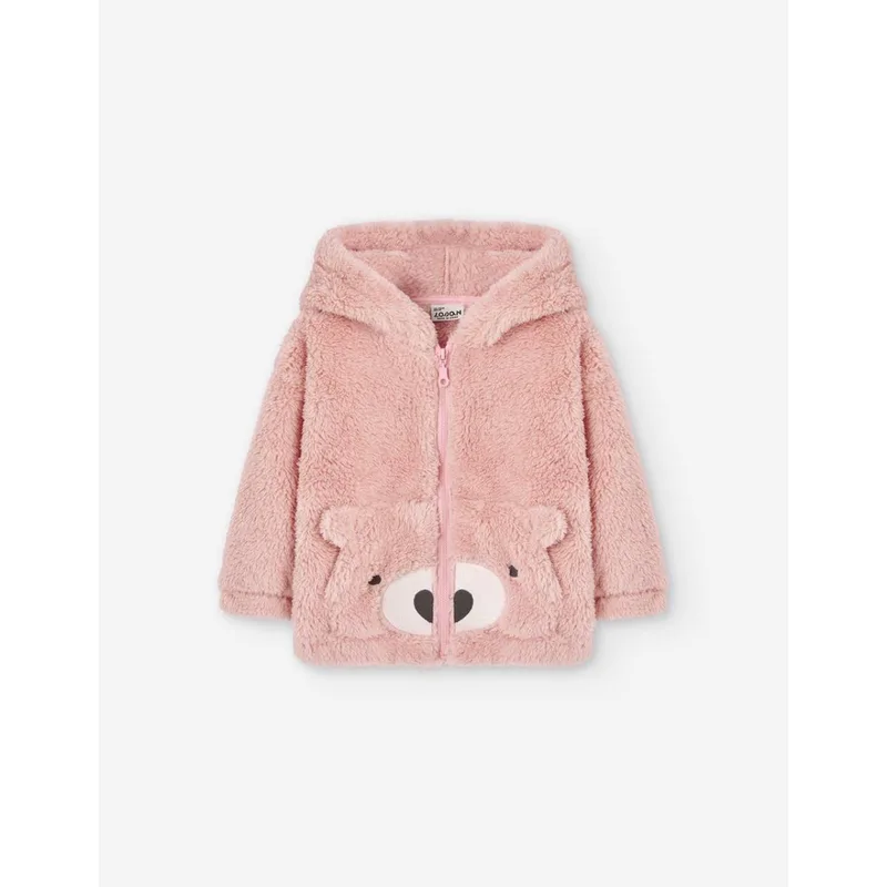 Πανωφόρι-γουνάκι μπεμπέ fleece κορίτσι Losan-LBGAP0201_24006-PINK