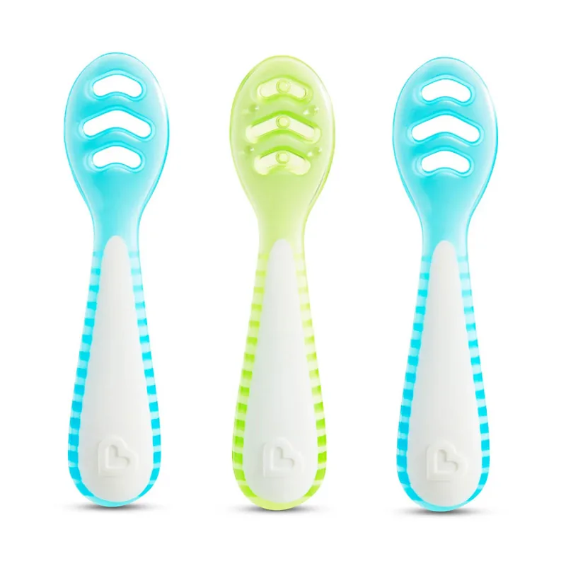 Κουτάλια Φαγητού (Σετ 3τμχ) Munchkin Gentle Dip Blue-Green