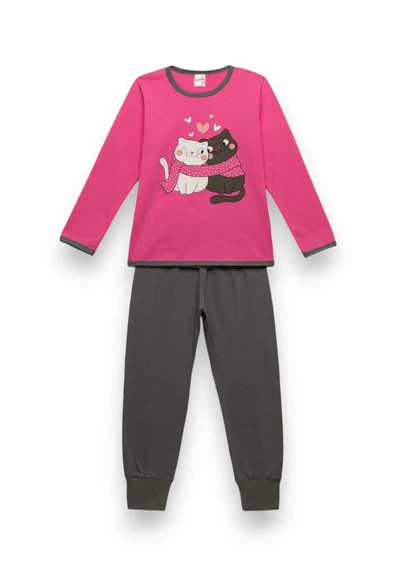 Πιτζάμα παιδική Sweet Cats Fuchsia Minerva MNRV90-62182-133-Φούξια