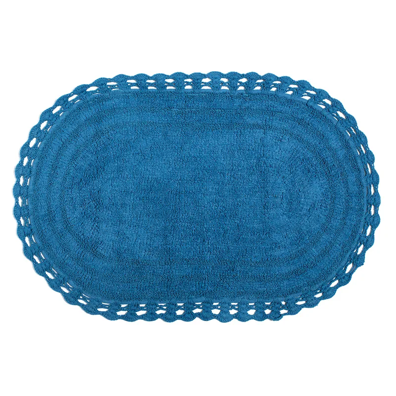 Πατάκι Μπάνιου (60x100) Silk Fashion Οβάλ Royal Blue
