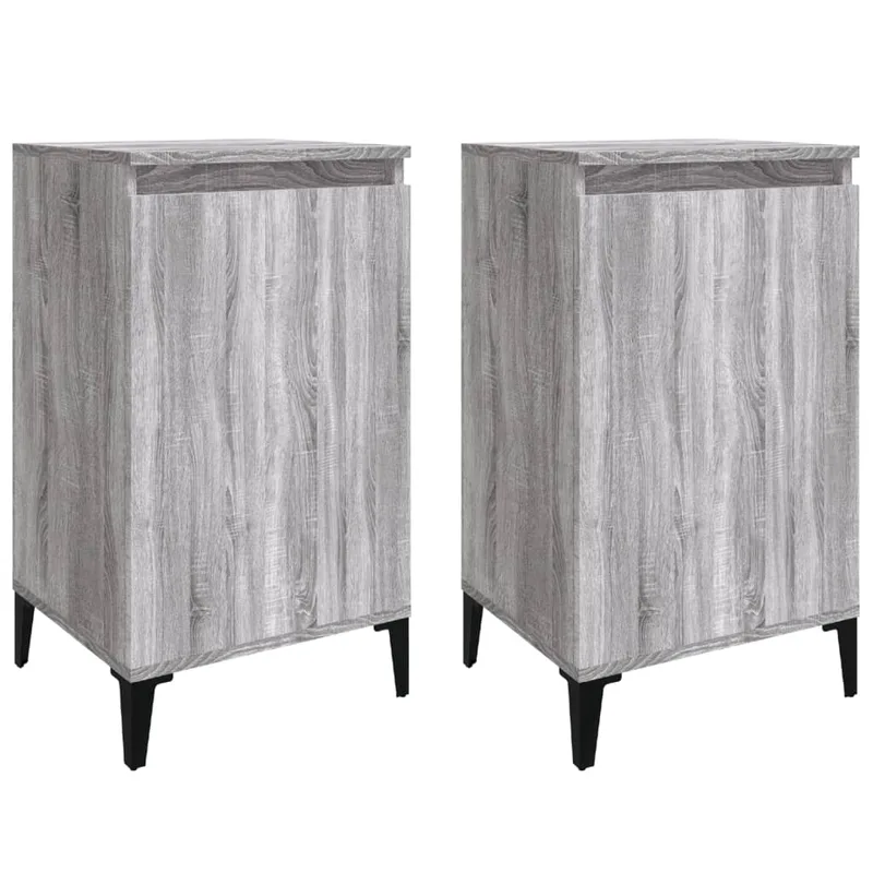 vidaXL Κομοδίνα 2 τεμ. Γκρι Sonoma 40x35x70 εκ. από Επεξεργασμένο Ξύλο