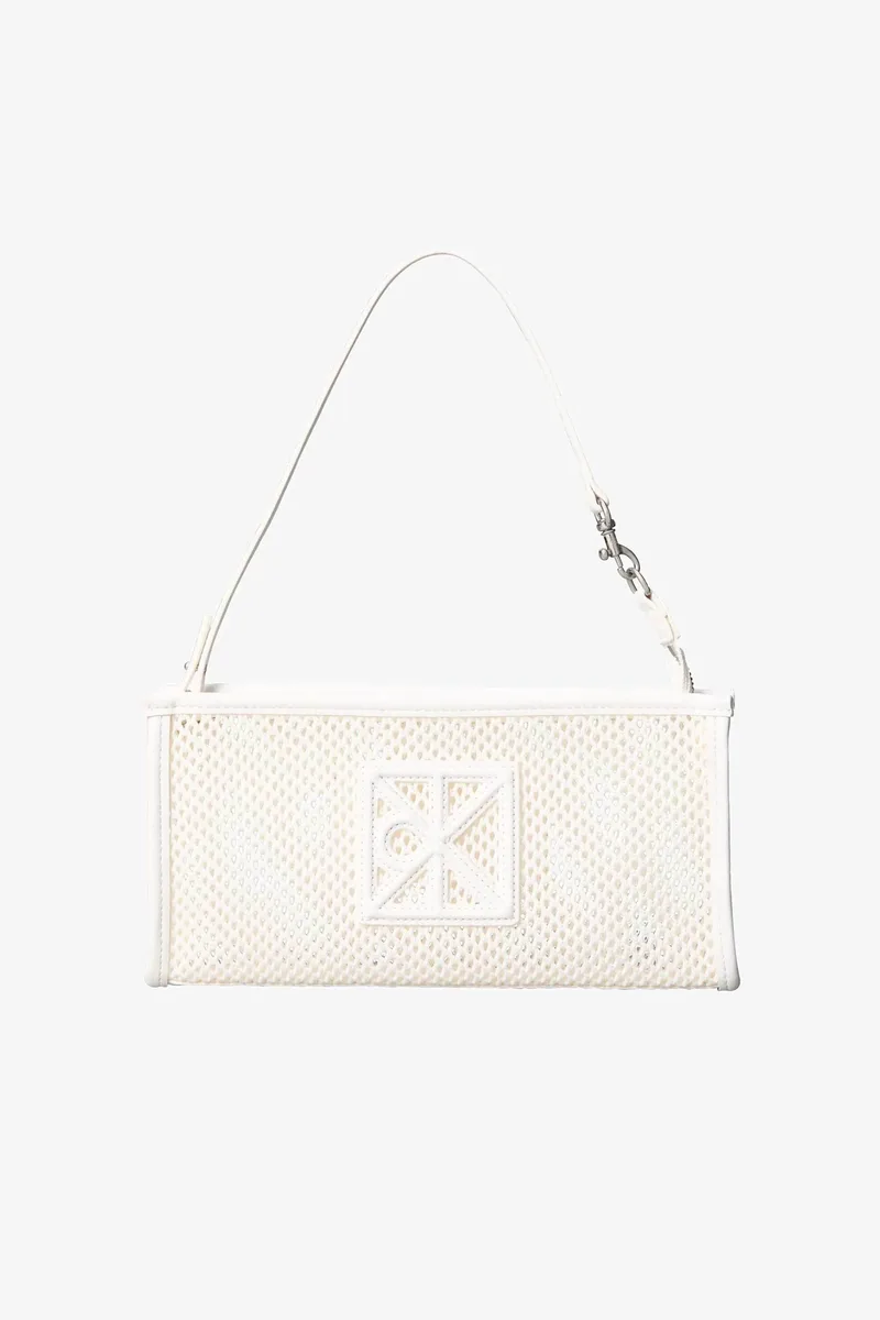 Calvin Klein Jeans γυναικείο mini bag με διάτρητο σχέδιο και monogram - LV04F1136G Λευκό
