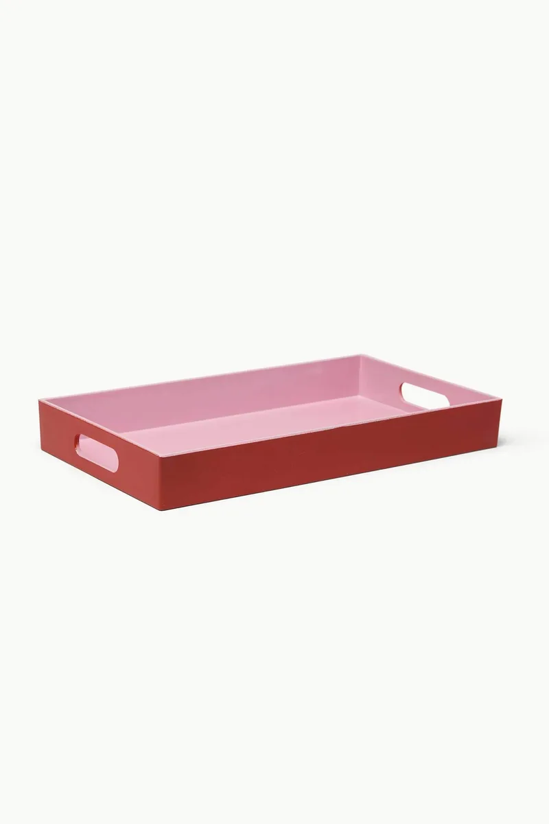 Coincasa πλαστικός δίσκος σερβιρίσματος 18 x 32 cm - 006813181 Ροζ
