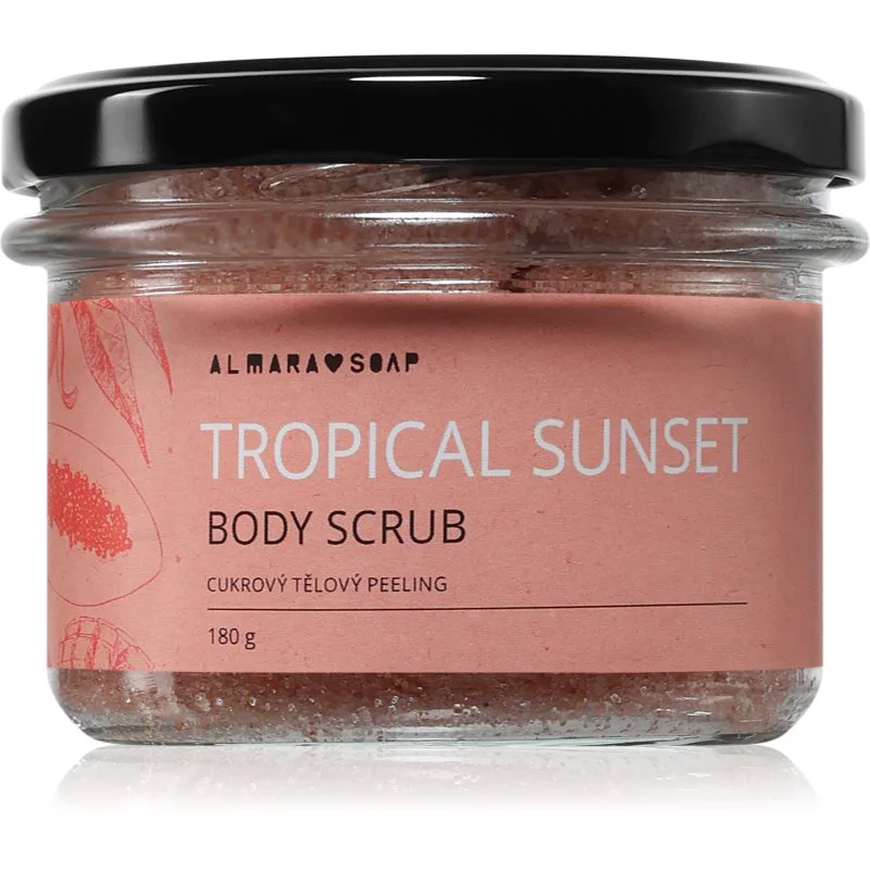 Almara Soap Body Scrub απολέπιση ζάχαρης για το σώμα για κυτταρίτιδα με άρωμα Tropical Sunset 180 γρ