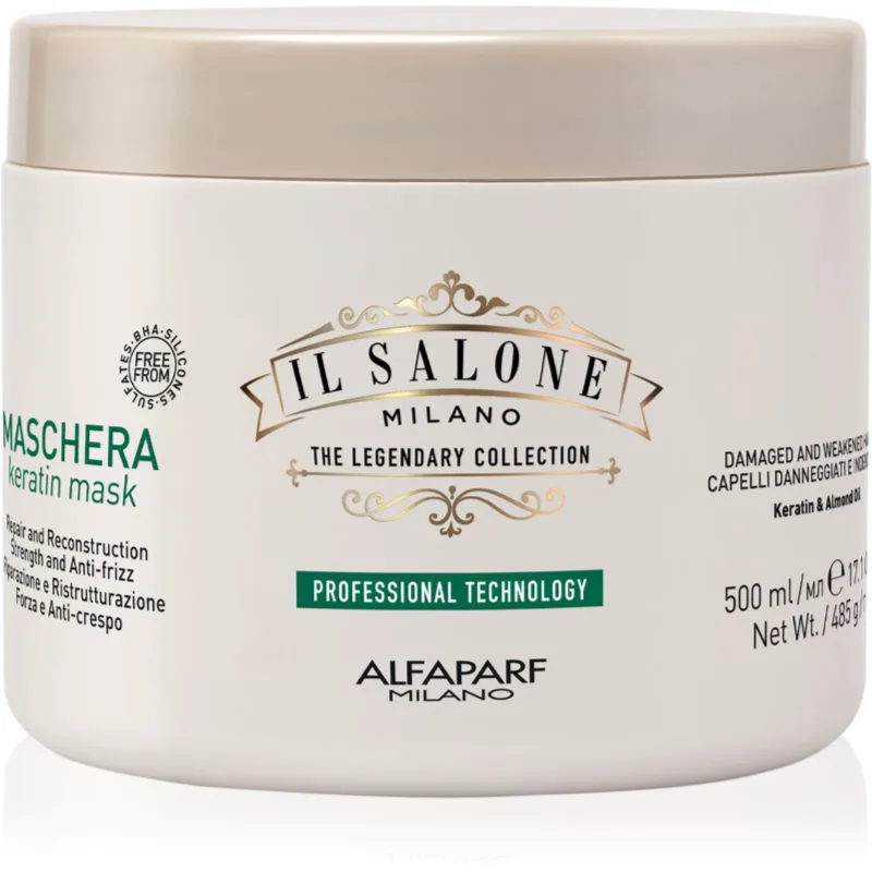Alfaparf Milano Il Salone Milano Keratin Αναπληρωτική μάσκα για κατεστραμμένα μαλλιά 500 ml