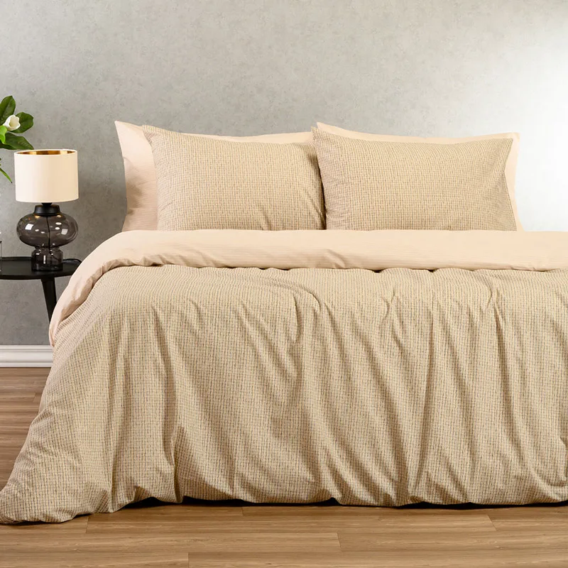 Σεντόνια Διπλά Σετ Melinen Casual Davide Μπεζ - ΜΕ ΛΑΣΤΙΧΟ 150x200+32