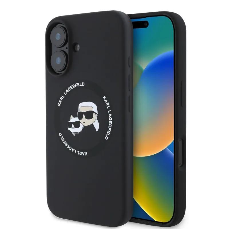 Θήκη Karl Lagerfeld Liquid Silicone Karl&Choupette Ring MagSafe Black iPhone 16