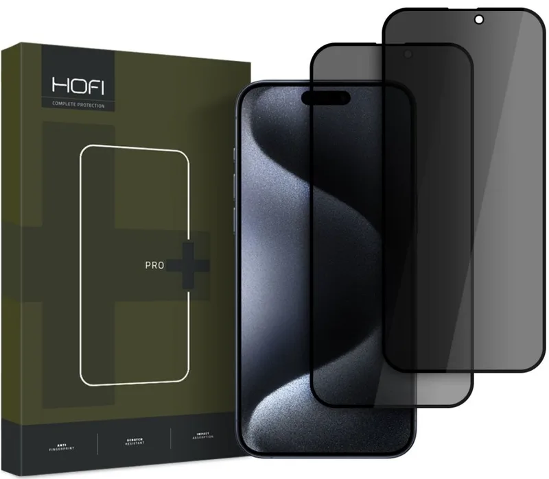 Αντιχαρακτικό Γυαλί Προστασίας Apple iPhone 17 / 17 Pro / 16 Pro - Hofi Anti Spy Pro+ Tempered Glass Privacy Full Face Απορρήτου Οθόνης - 2 Τεμάχια - Black (5906302310883)