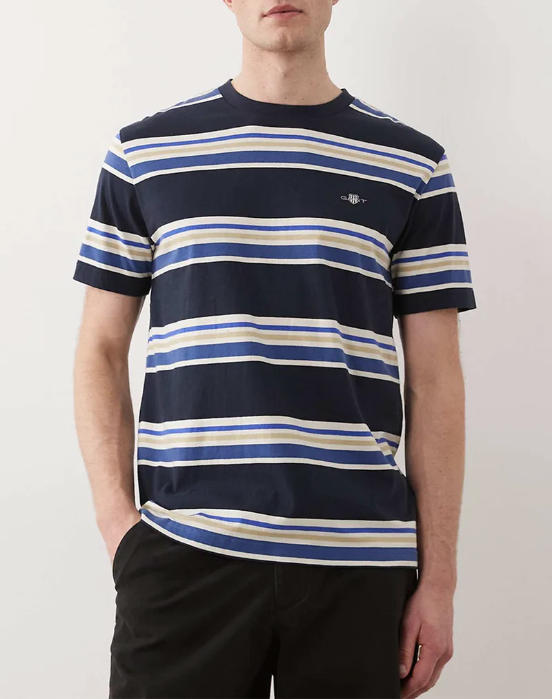 GANT ΜΠΛΟΥΖΑ ΚΜ MULTISTRIPE SS TSHIRT 3G2003420-433 NavyBlue