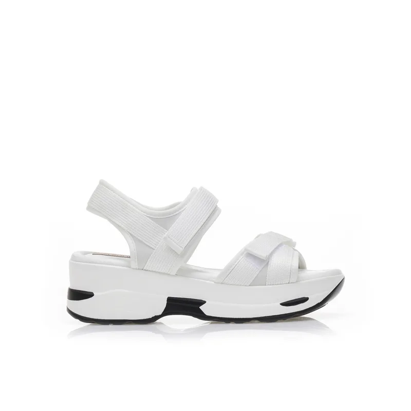 Flatforms λευκά δερματίνη με σκρατς ΛΕΥΚΟ
