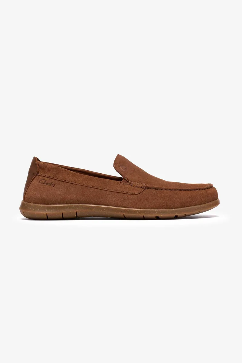 Clarks ανδρικά suede loafers "Flexway Step" - 26187417 Καφέ