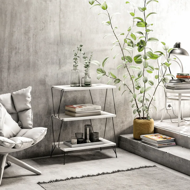 Βοηθητικό Τραπέζι Lazandos - White 854Kln4321 (46x76x30)