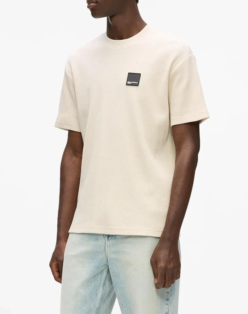 KARL LAGERFELD JEANS KLJ REG SS WAFFLE TEE A1M17049-1EY Cream