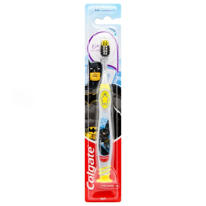 Colgate Kids Batman 6+ Years Soft Toothbrush Οδοντόβουρτσα Μαλακή Σχεδιασμένη για τις Ανάγκες των Παιδιών 6 Ετών & Άνω 1 Τεμάχιο - Γκρι